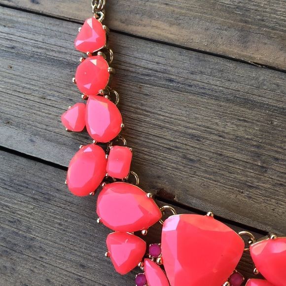 kate spade Neon Orange Chunky Crystal Gold Plated Statement Necklace! EUC - Picture 8 of 13